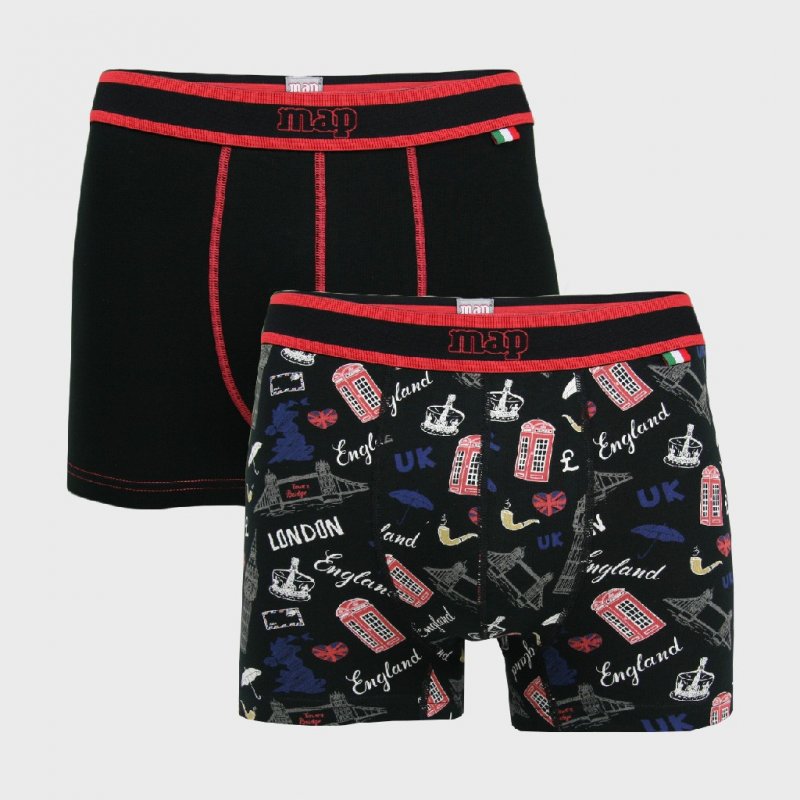MAP UNDERWEAR pánské boxerky 3301 Londýn 2Pack | Vermali.cz